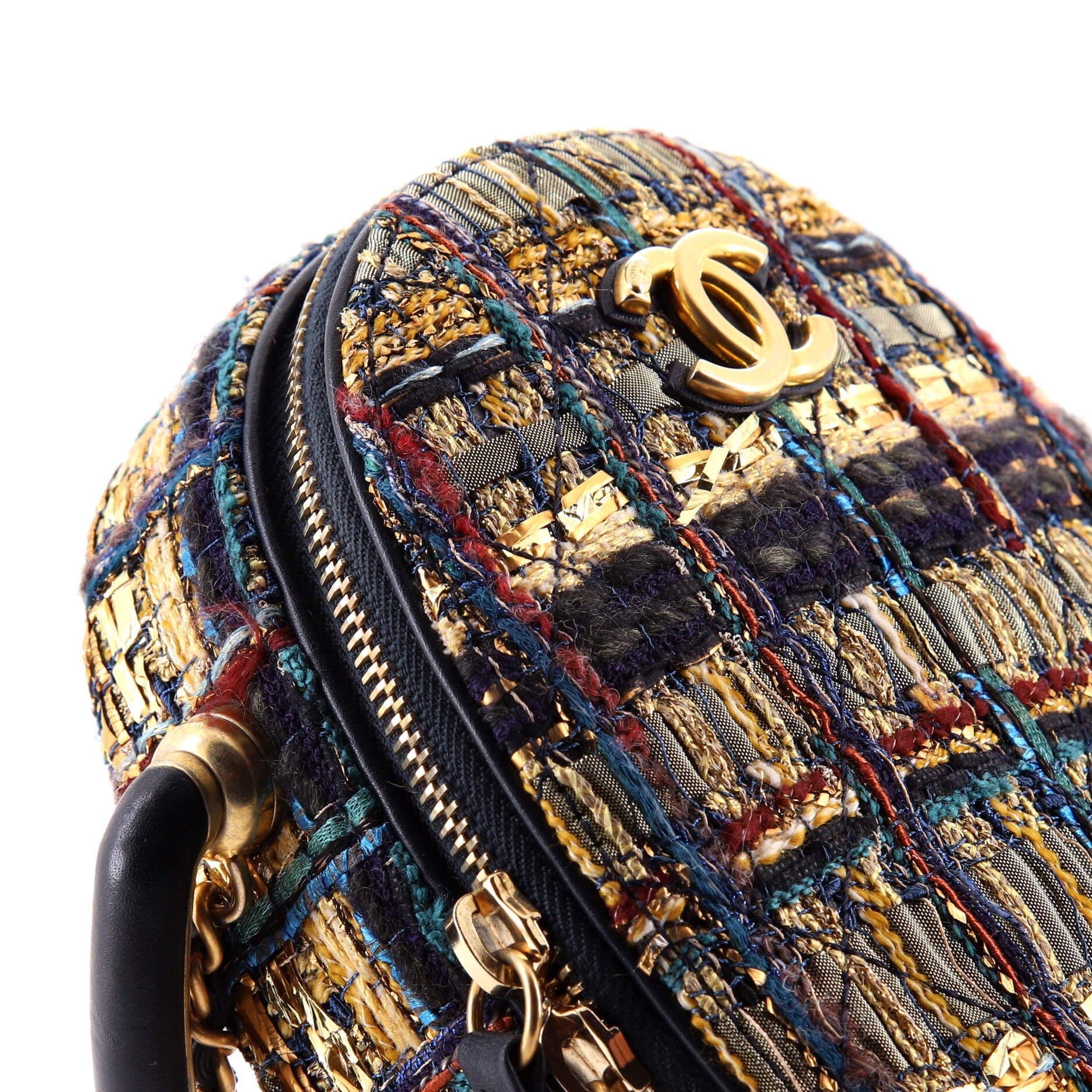 Paris-New York Oval Camera Case Quilted Tweed Small