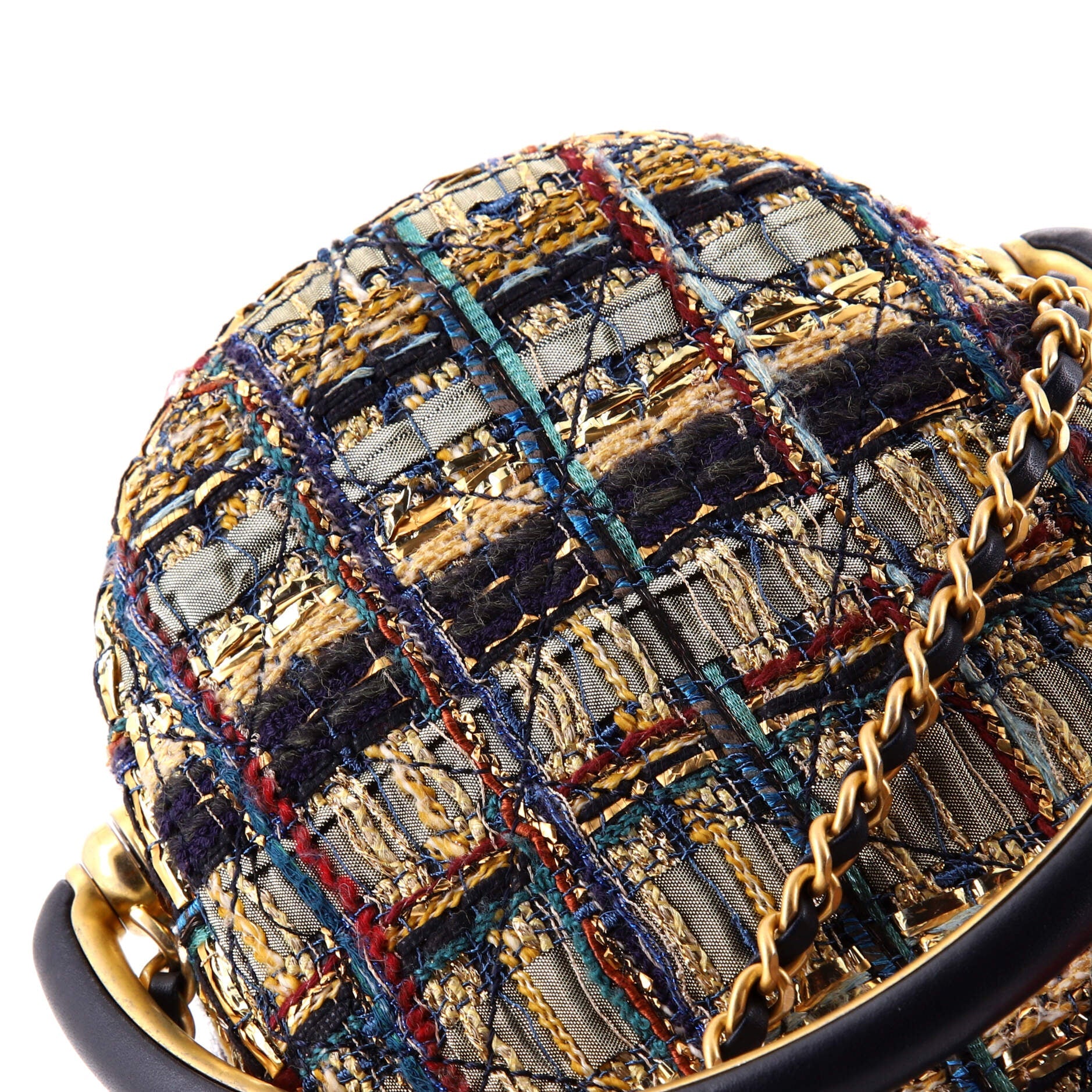 Paris-New York Oval Camera Case Quilted Tweed Small