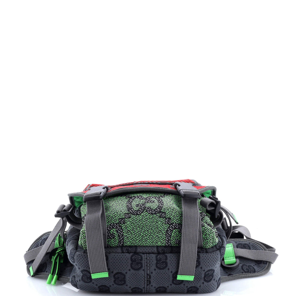 Buckle Flap Chest Strap Backpack GG Fabric with Rubber