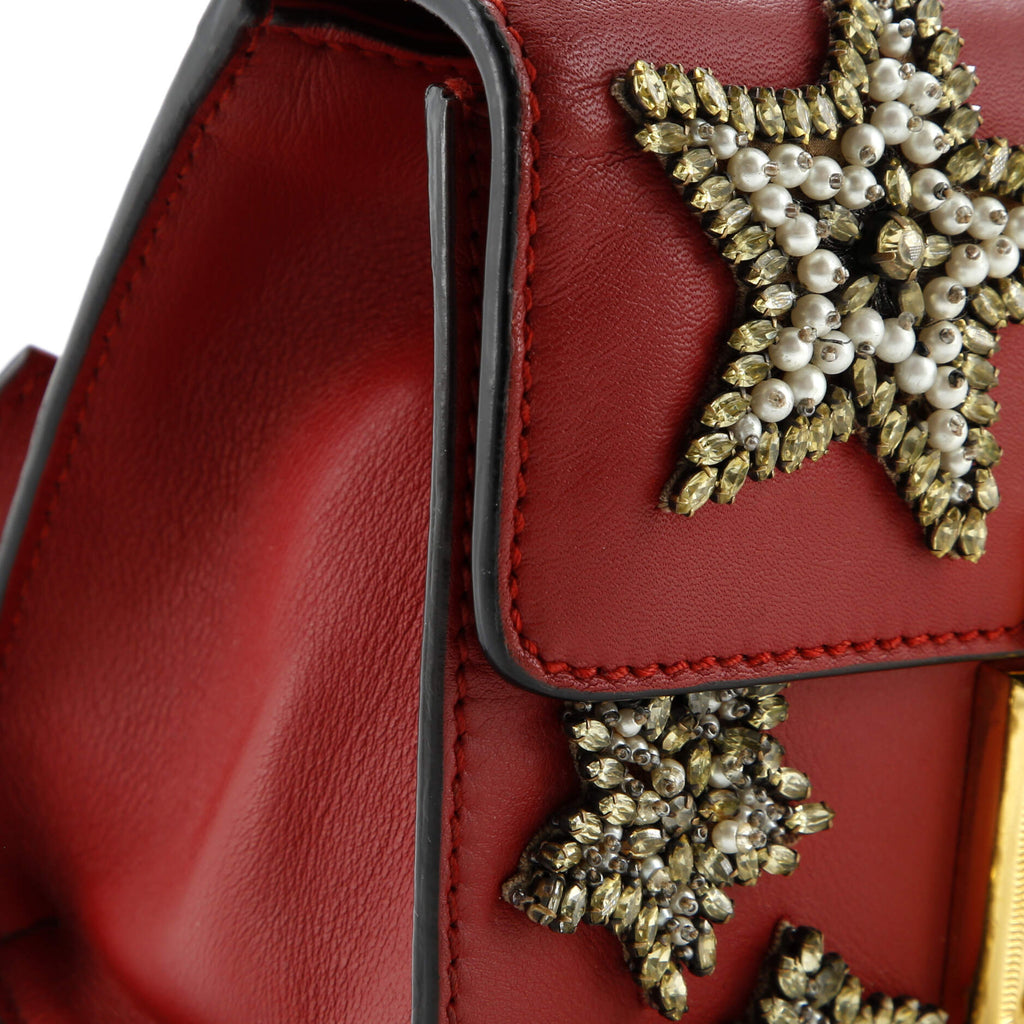 Padlock Shoulder Bag Embellished Leather Small