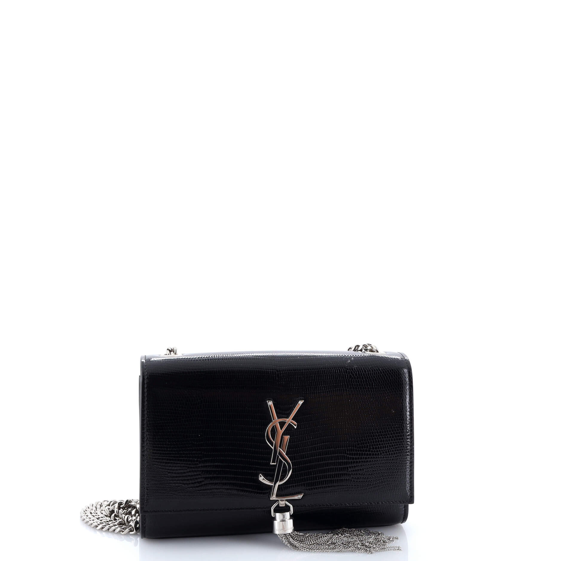 Classic Monogram Tassel Crossbody Bag Lizard Embossed Leather Medium