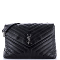 Loulou Shoulder Bag Matelasse Chevron Leather Large