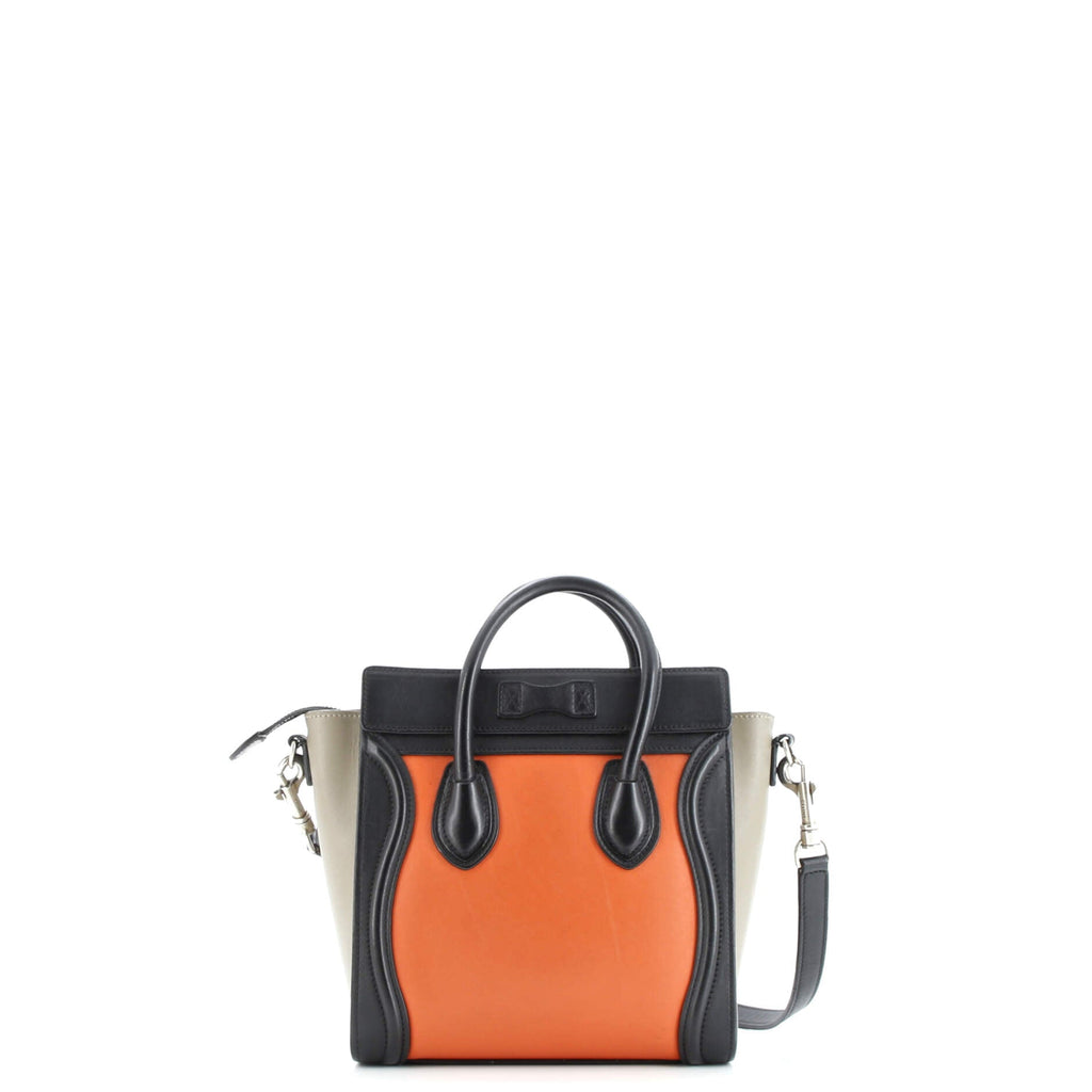 Tricolor Luggage Bag Leather Nano