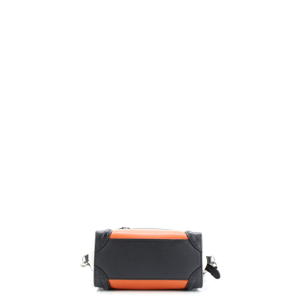 Tricolor Luggage Bag Leather Nano