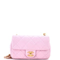 Twin Pearl Adjustable Chain Flap Bag Quilted Lambskin Mini