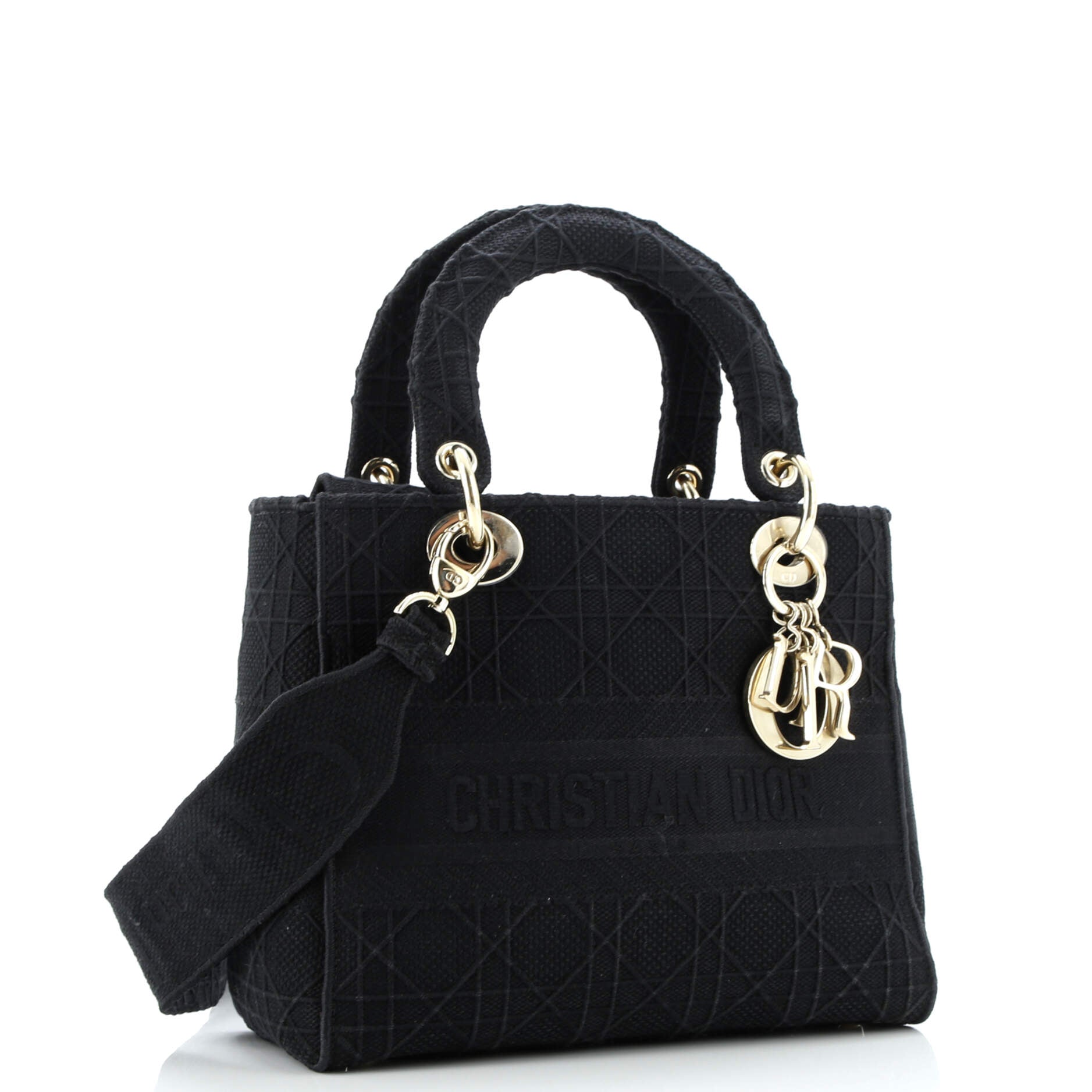 Lady D-Lite Bag Cannage Embroidered Canvas Medium