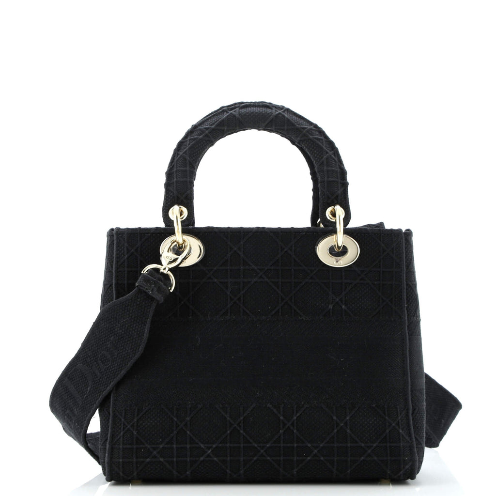Lady D-Lite Bag Cannage Embroidered Canvas Medium