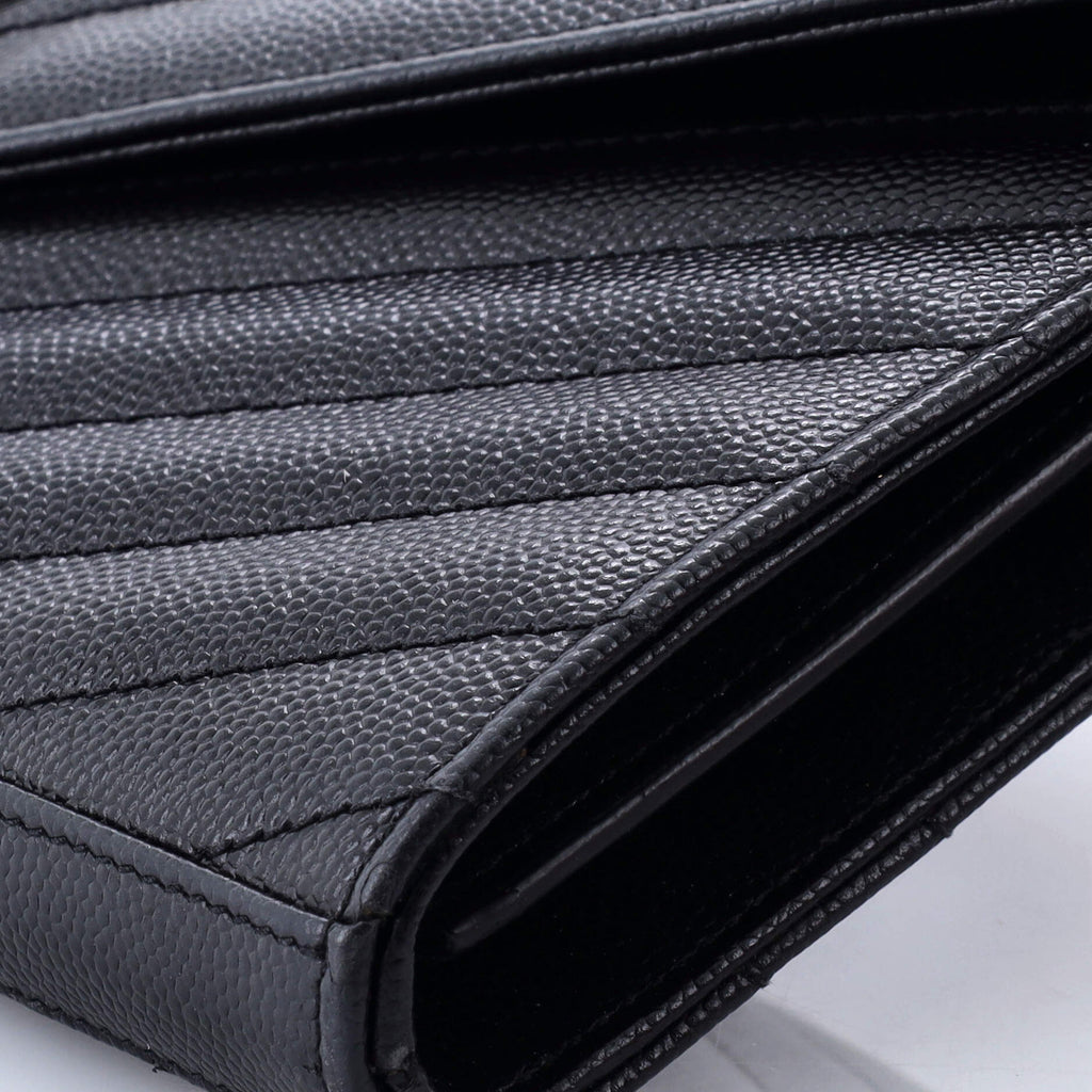 Classic Monogram Wallet on Chain Matelasse Chevron Leather Medium