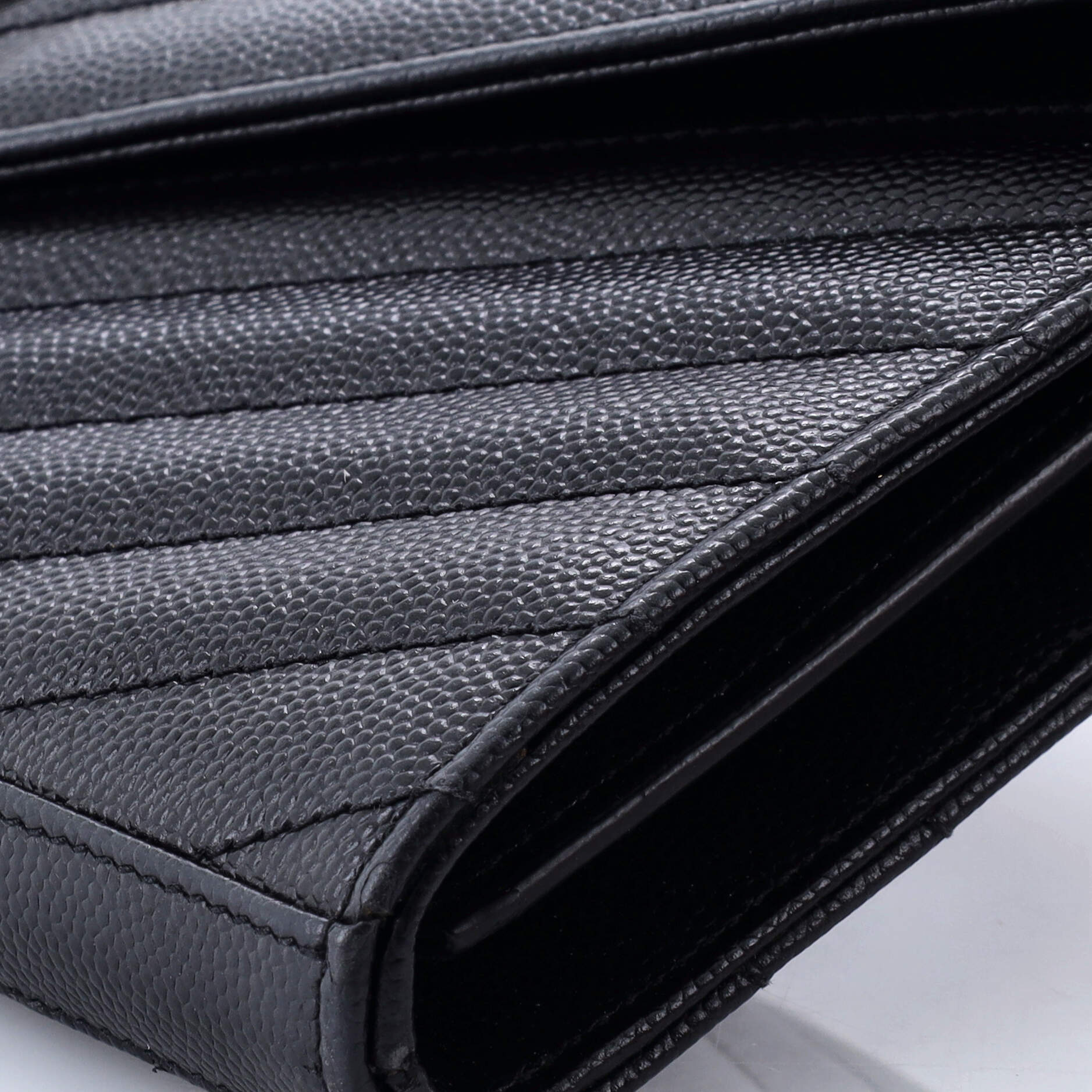 Classic Monogram Wallet on Chain Matelasse Chevron Leather Medium
