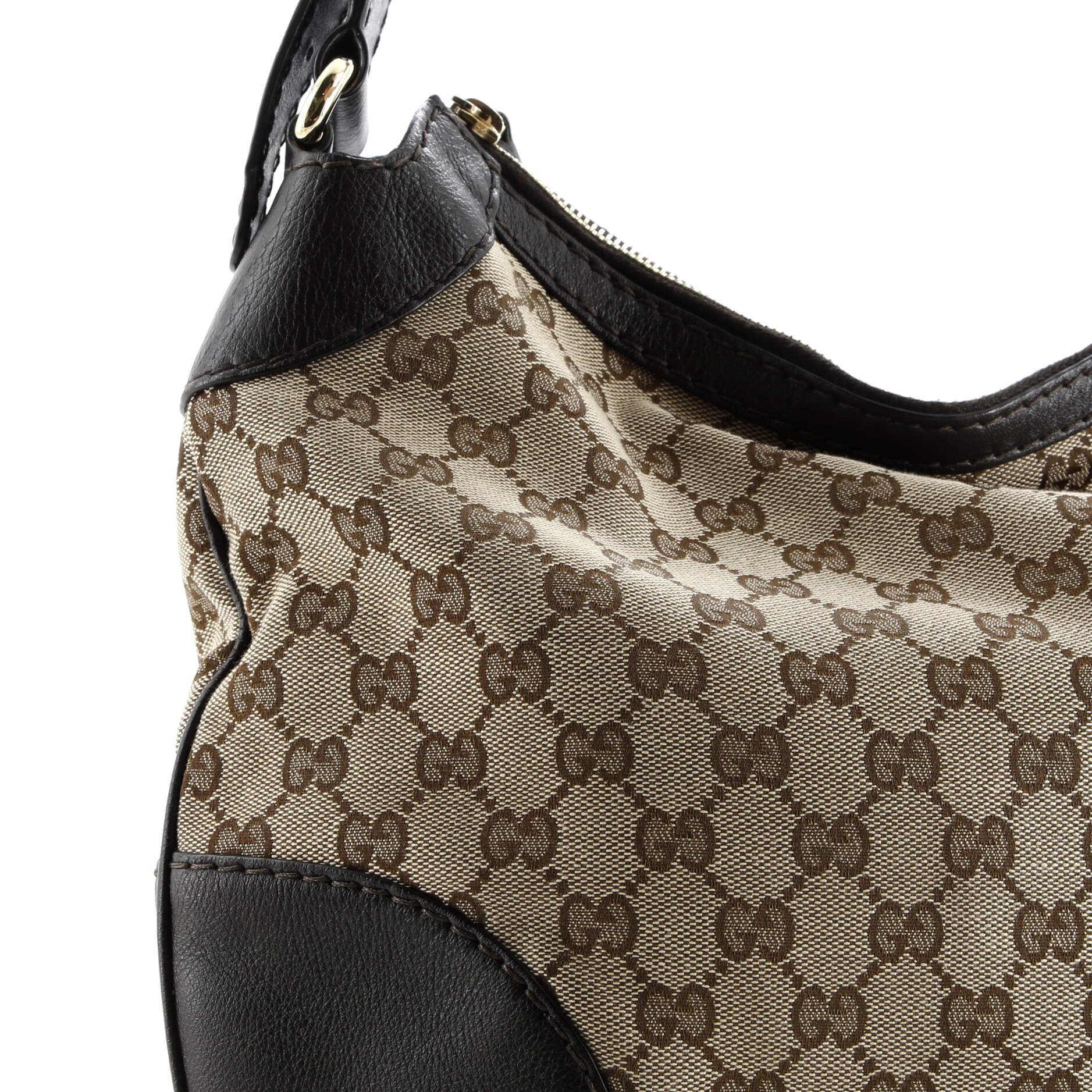 Charlotte Zip Hobo GG Canvas with Leather Medium