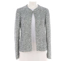 Women's Collarless Jacket Tweed with Sequins