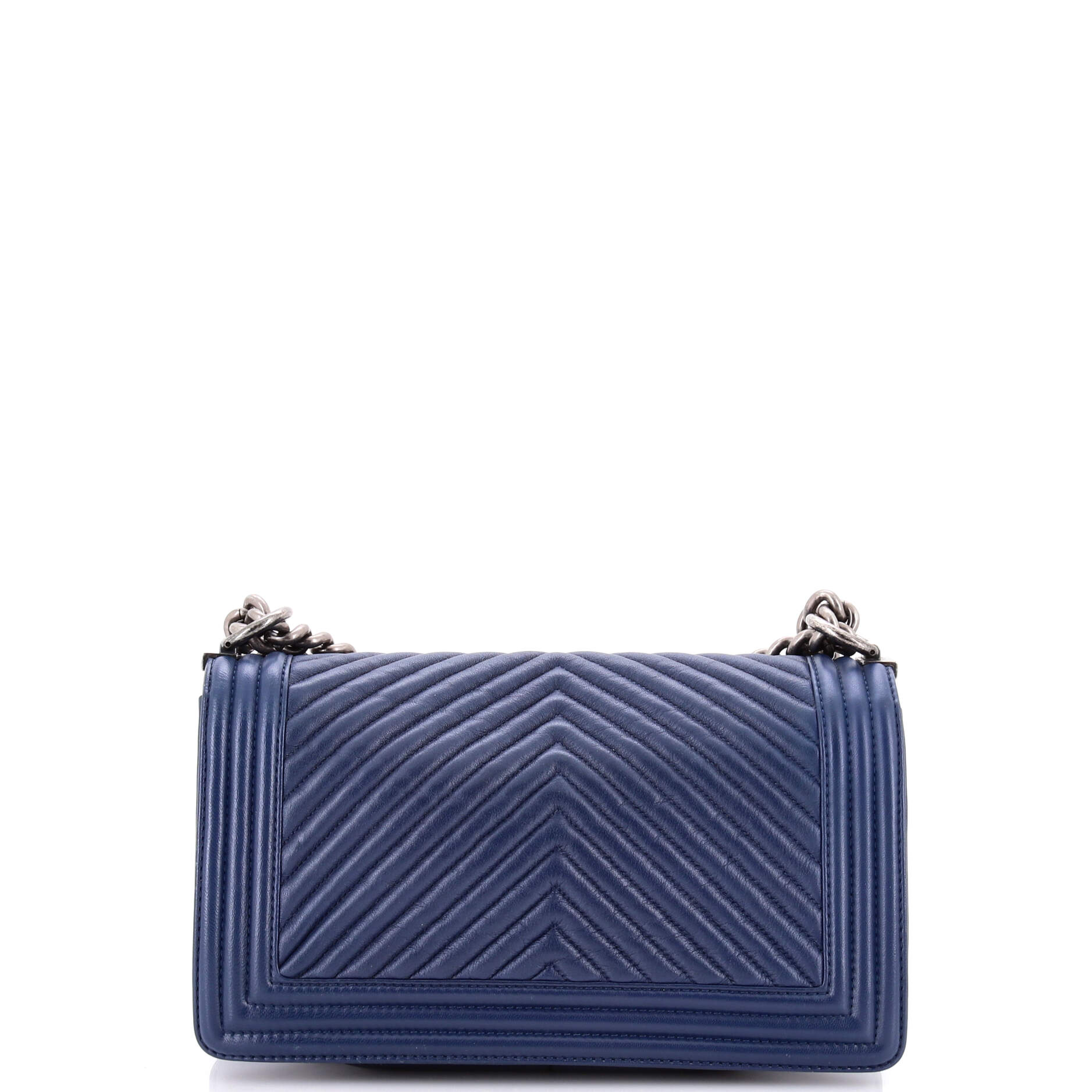 Boy Flap Bag Chevron Wrinkled Lambskin Old Medium