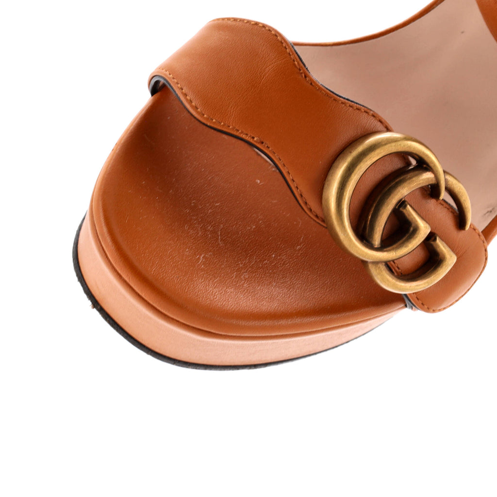 Women's GG Marmont Platform Heeled Sandals Leather