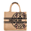 Book Tote Embroidered Jute Canvas Small