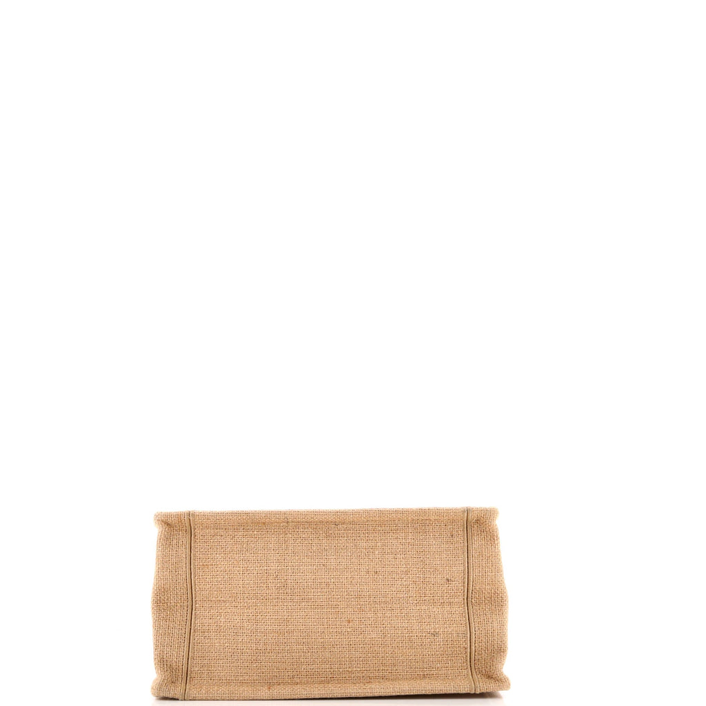 Book Tote Embroidered Jute Canvas Small