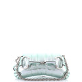 Horsebit Chain Shoulder Bag Vertical Quilted Leather Small
