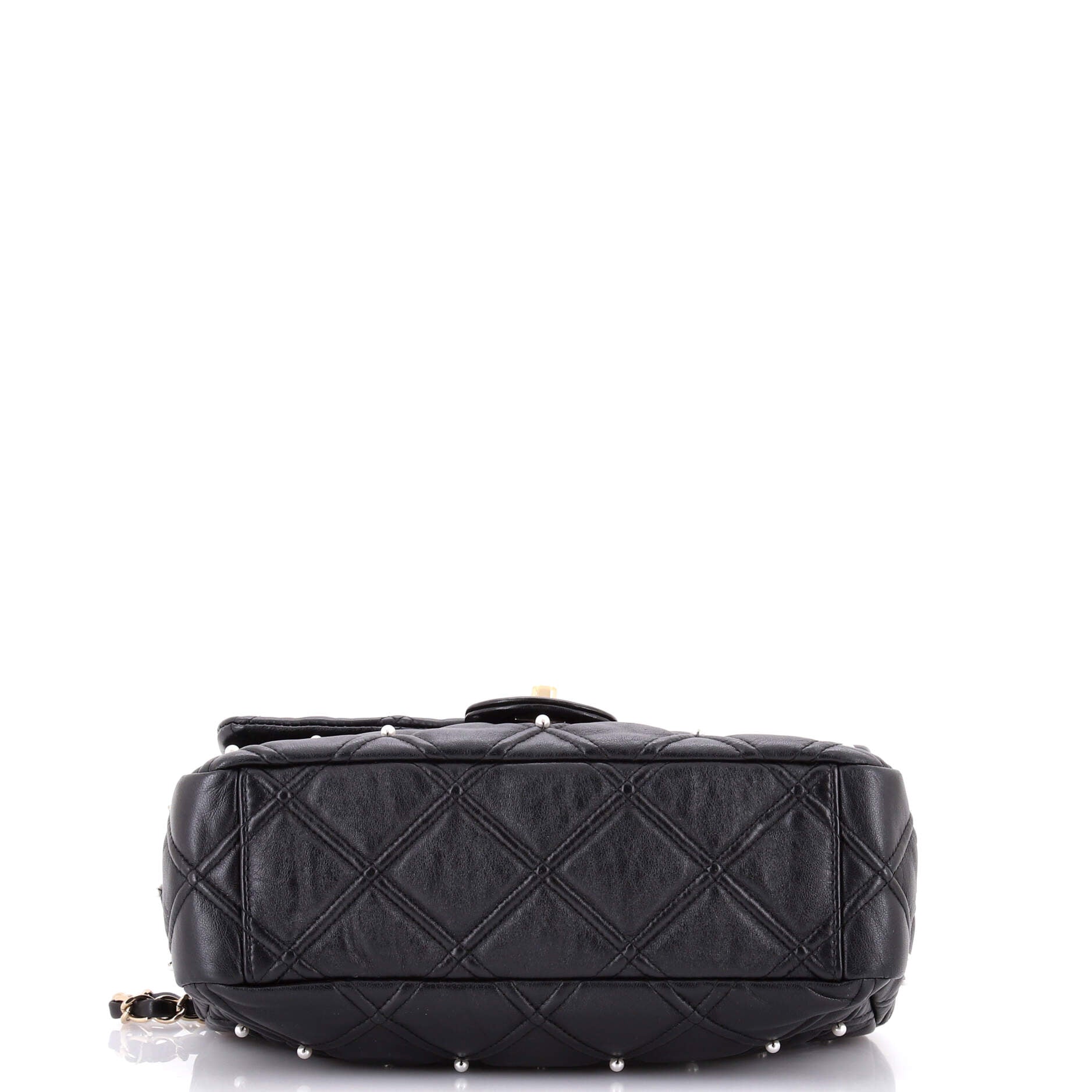 CC Flap Bag Pearl Studded Quilted Lambskin Medium