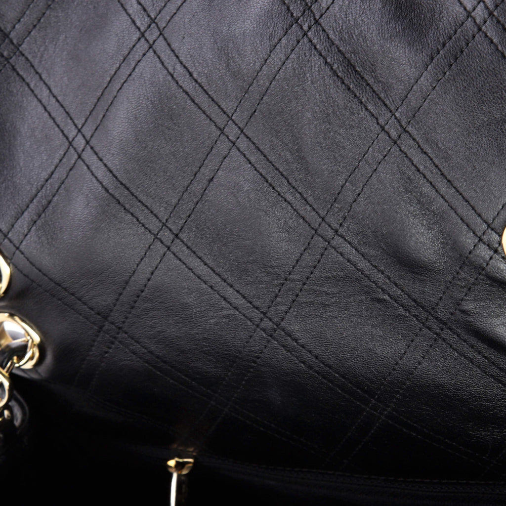 CC Flap Bag Pearl Studded Quilted Lambskin Medium