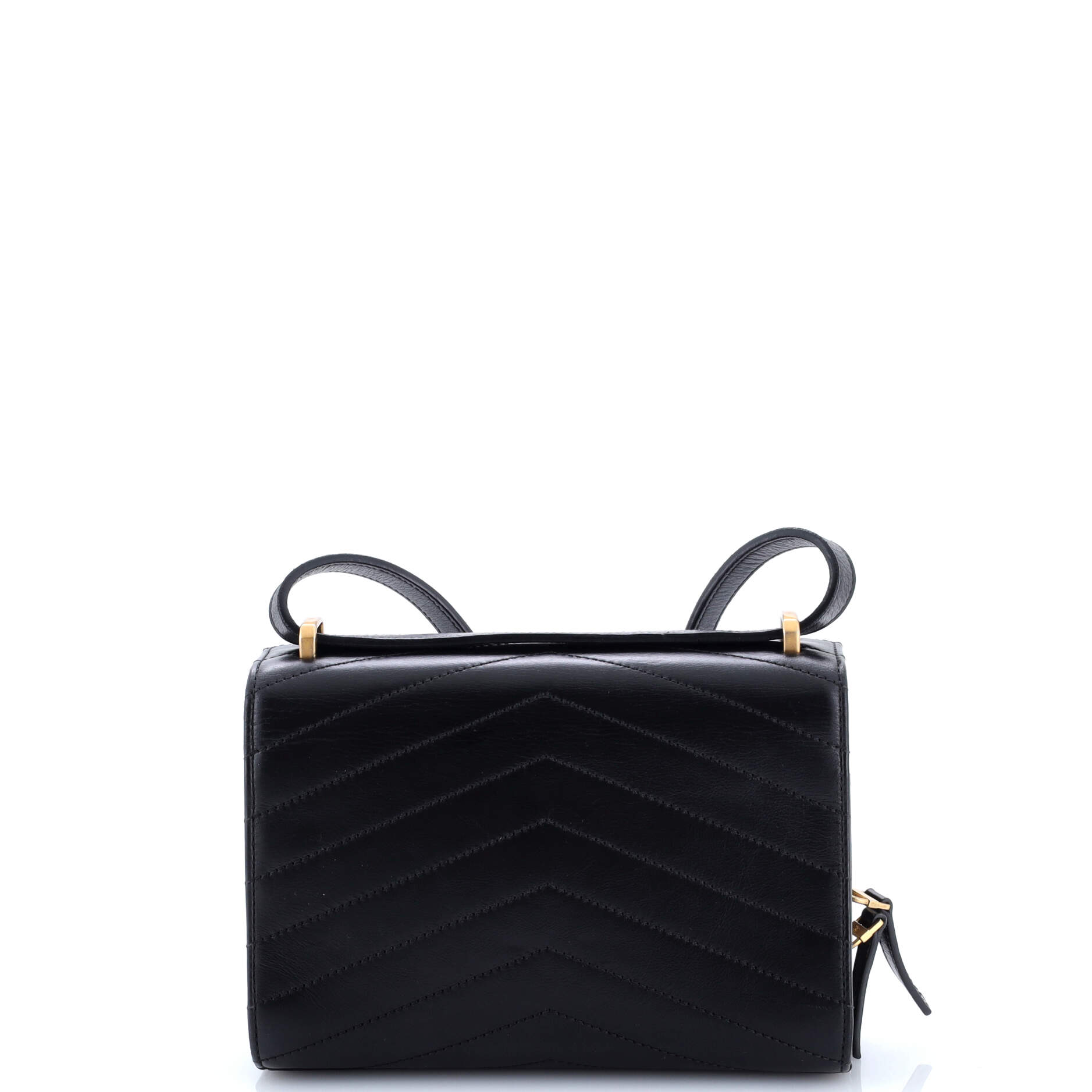 Medal Envelope Flap Bag Chevron Calfskin Small