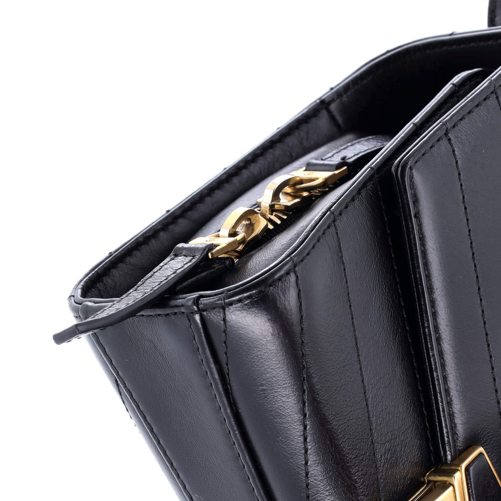 Medal Envelope Flap Bag Chevron Calfskin Small