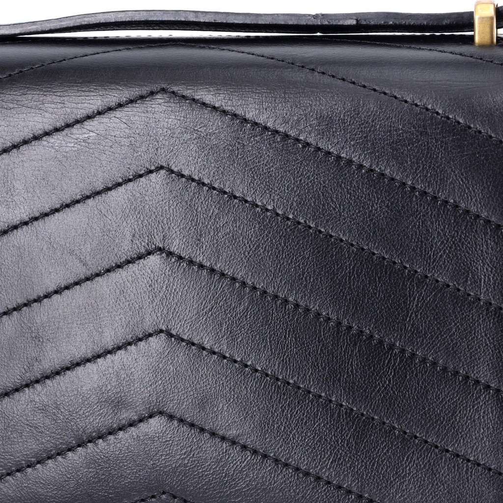 Medal Envelope Flap Bag Chevron Calfskin Small