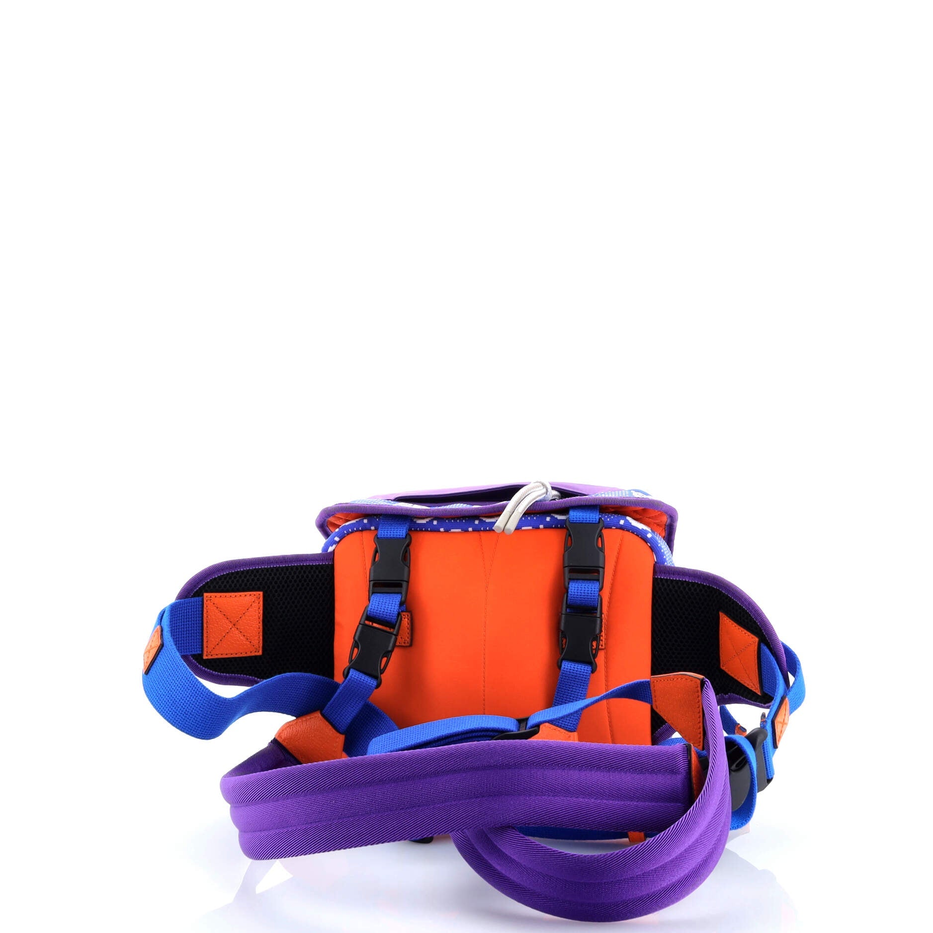 Buckle Flap Chest Strap Backpack GG Fabric with Rubber