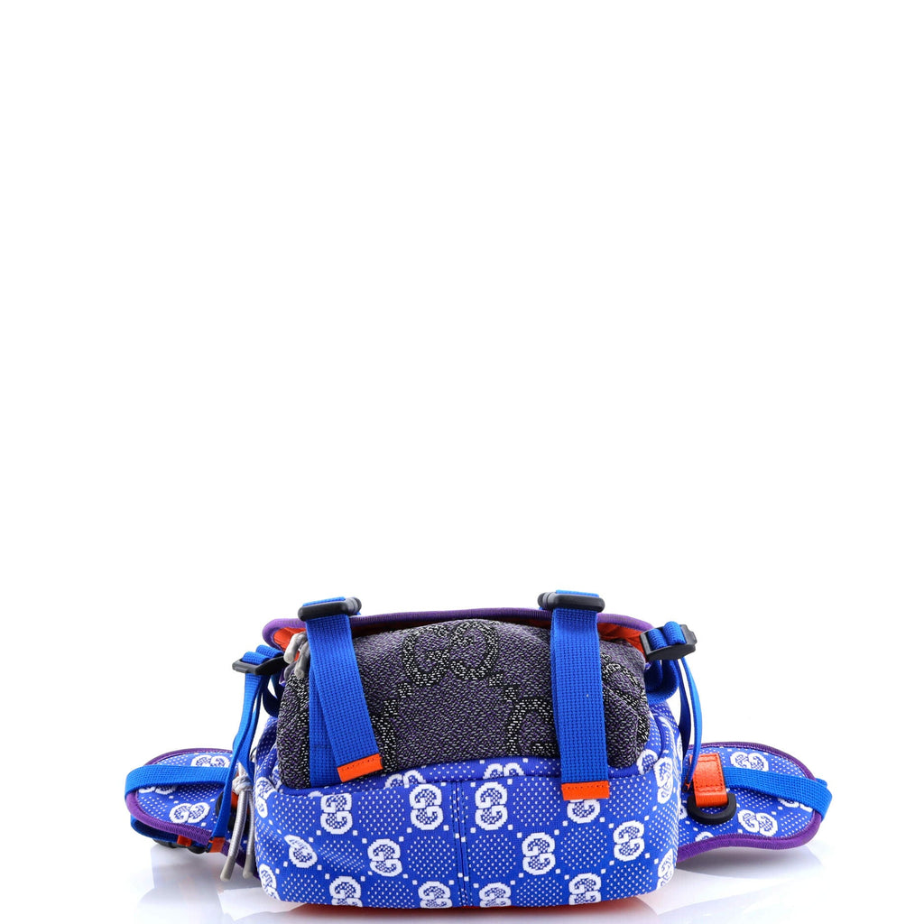Buckle Flap Chest Strap Backpack GG Fabric with Rubber