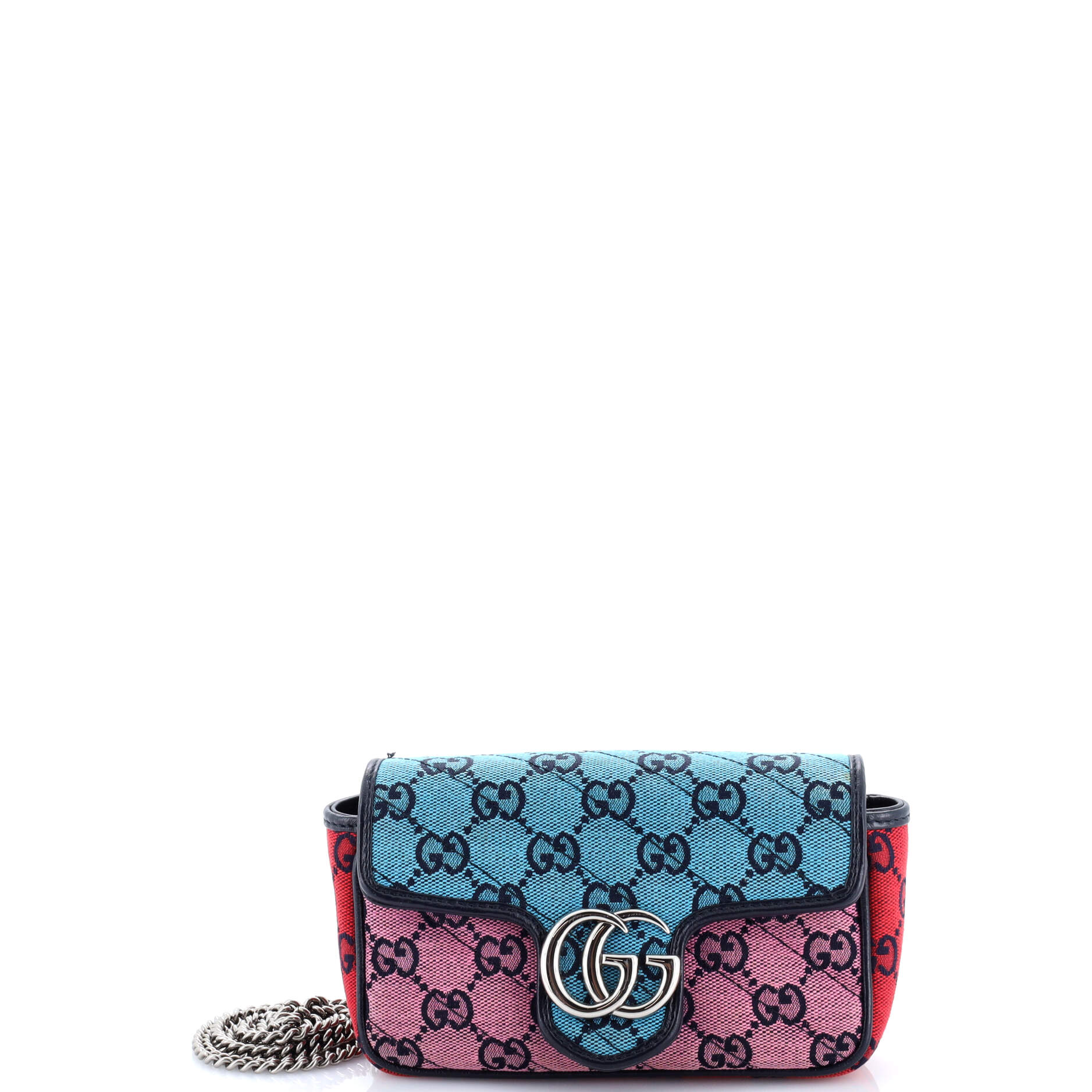 GG Marmont Flap Bag Diagonal Quilted GG Canvas Super Mini