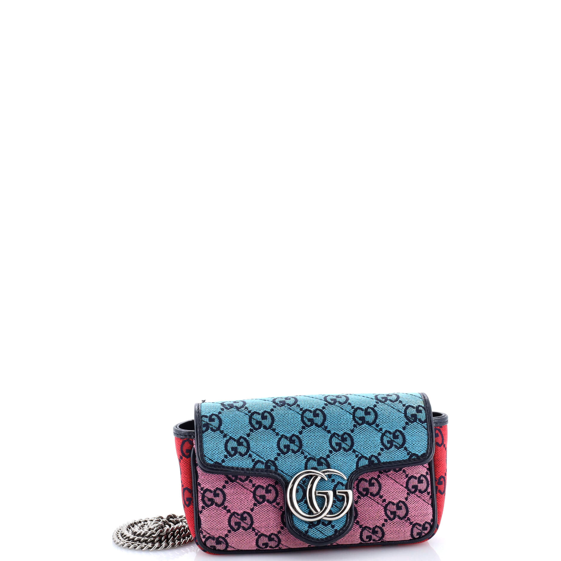 GG Marmont Flap Bag Diagonal Quilted GG Canvas Super Mini