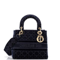Lady D-Lite Bag Cannage Embroidered Velvet Medium