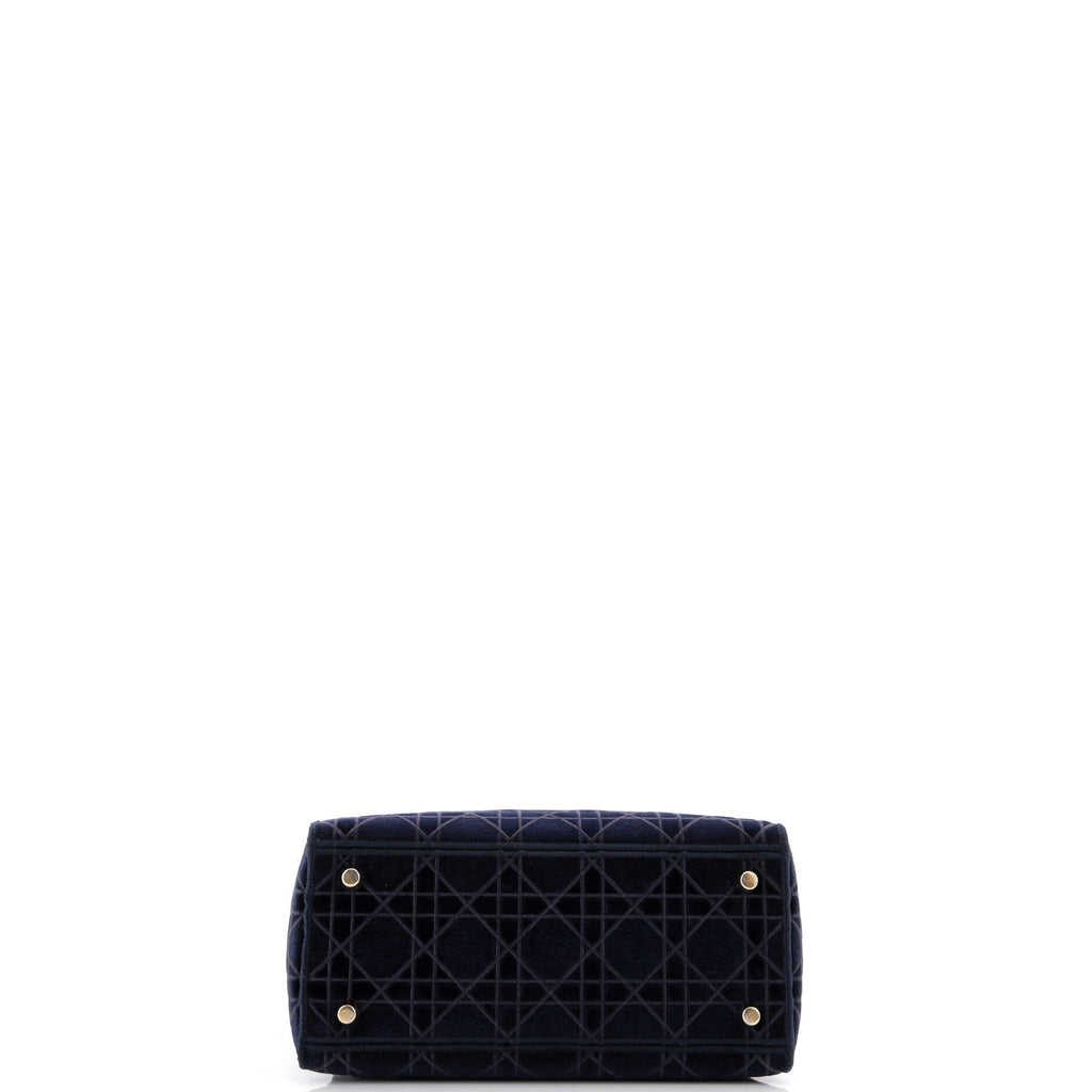 Lady D-Lite Bag Cannage Embroidered Velvet Medium
