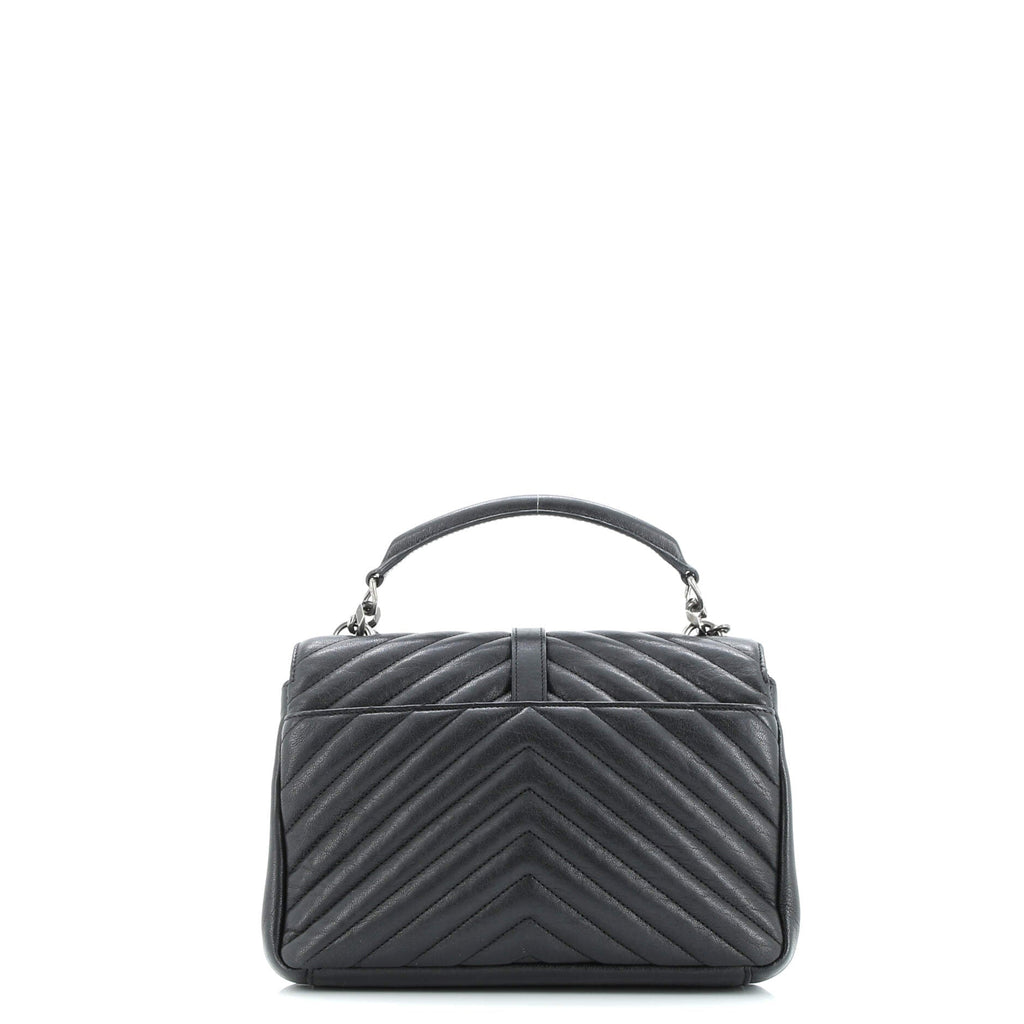 Classic Monogram College Bag Matelasse Chevron Leather Medium