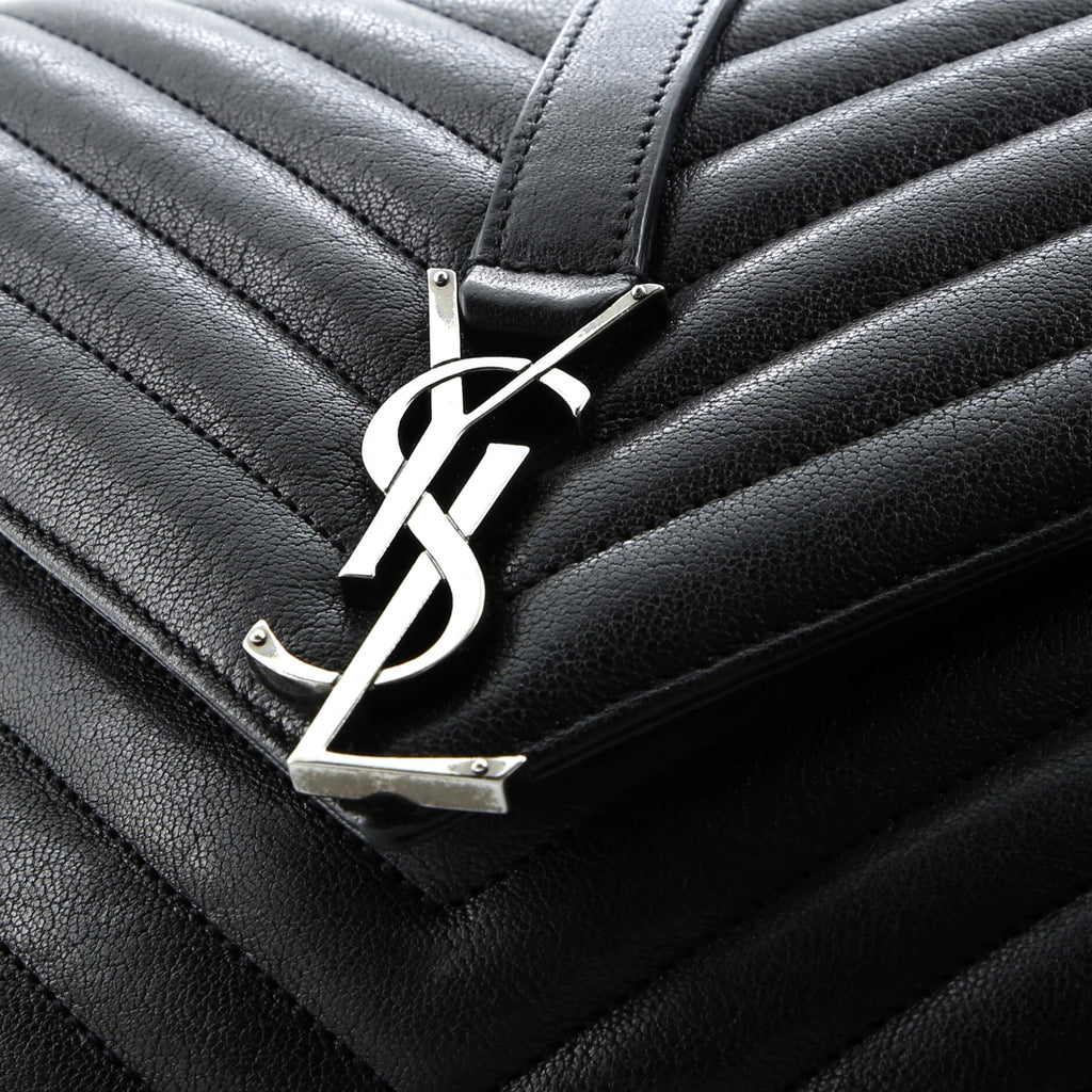 Classic Monogram College Bag Matelasse Chevron Leather Medium
