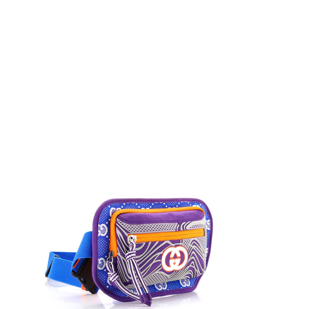 Panelled Front Pocket Belt Bag Backpack GG Jacquard Nylon and Rubber