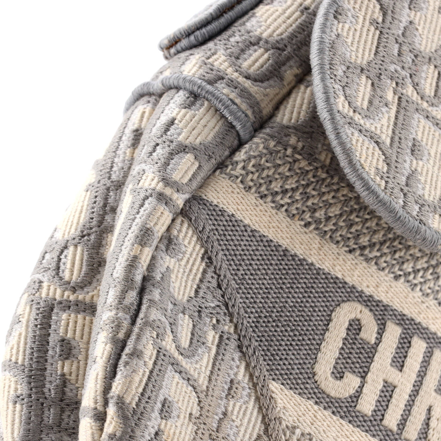 Saddle Handbag Logo Embroidered Oblique Canvas Medium