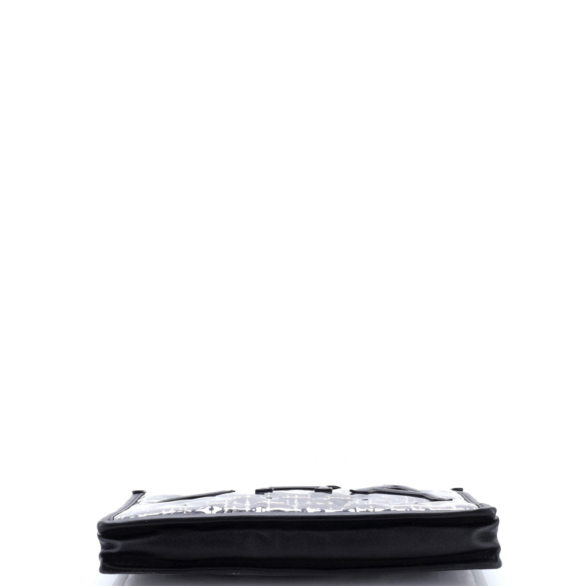 Logo Wristlet Clutch PVC Over Quilted Tweed Large