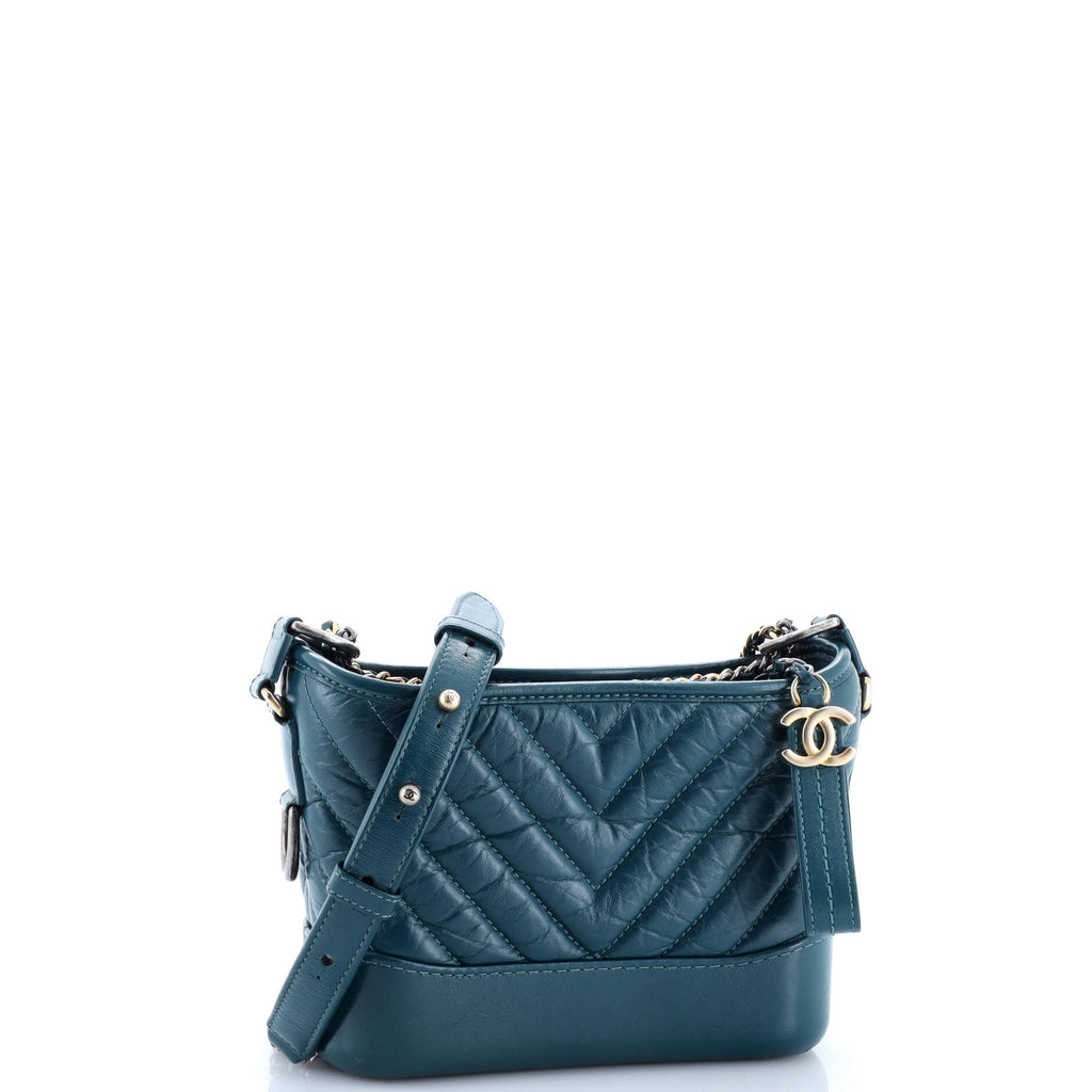 Gabrielle Hobo Chevron Aged Calfskin Small
