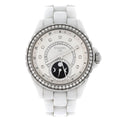 J12 Moonphase Automatic Watch Ceramic and Stainless Steel with Diamond Bezel, Dial and Markers 38