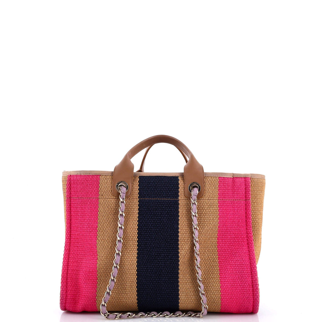 Deauville Tote Striped Viscose Canvas Medium