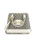 Horsebit 1955 Top Handle Bag GG Coated Canvas with Leather Small