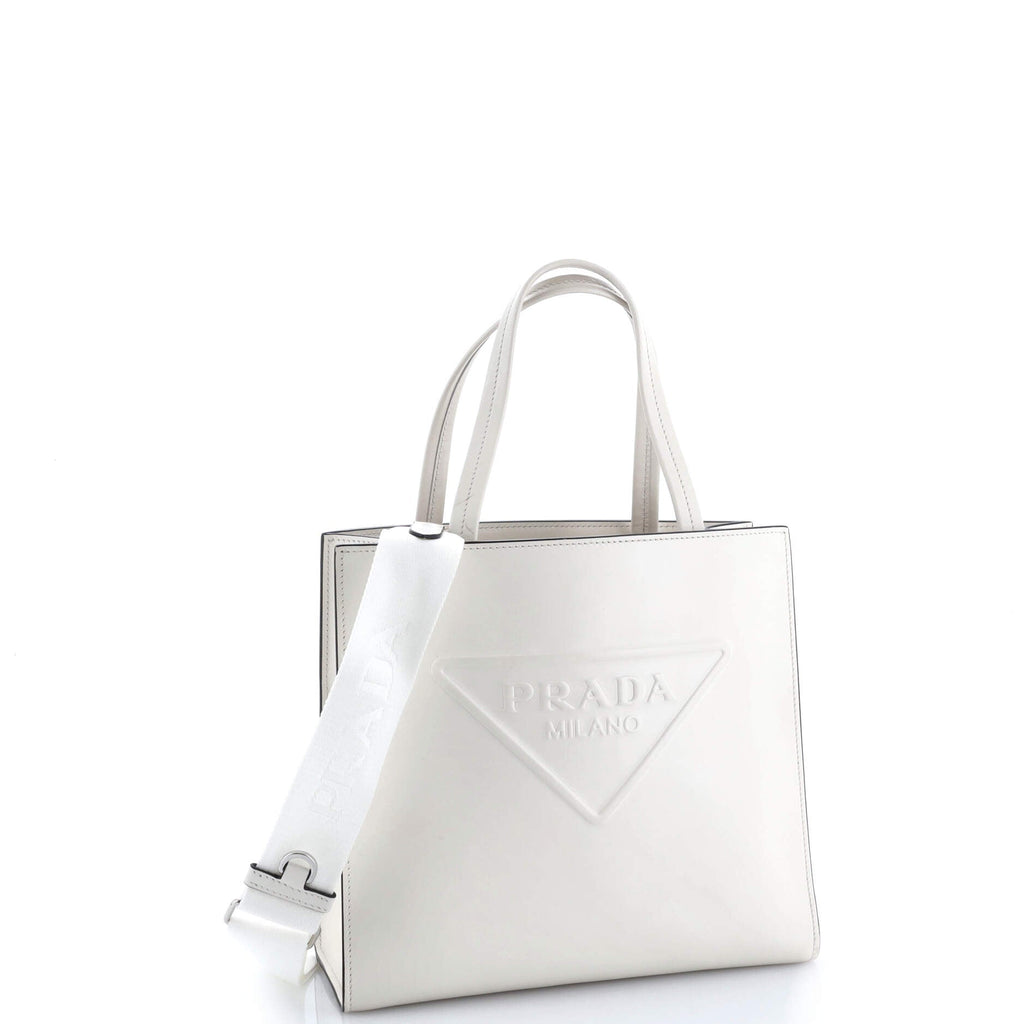Logo Drill Tote Leather Small