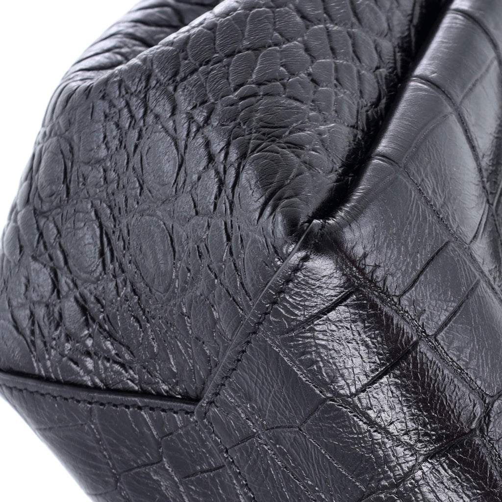 Monogram Bucket Bag Crocodile Embossed Leather Mini