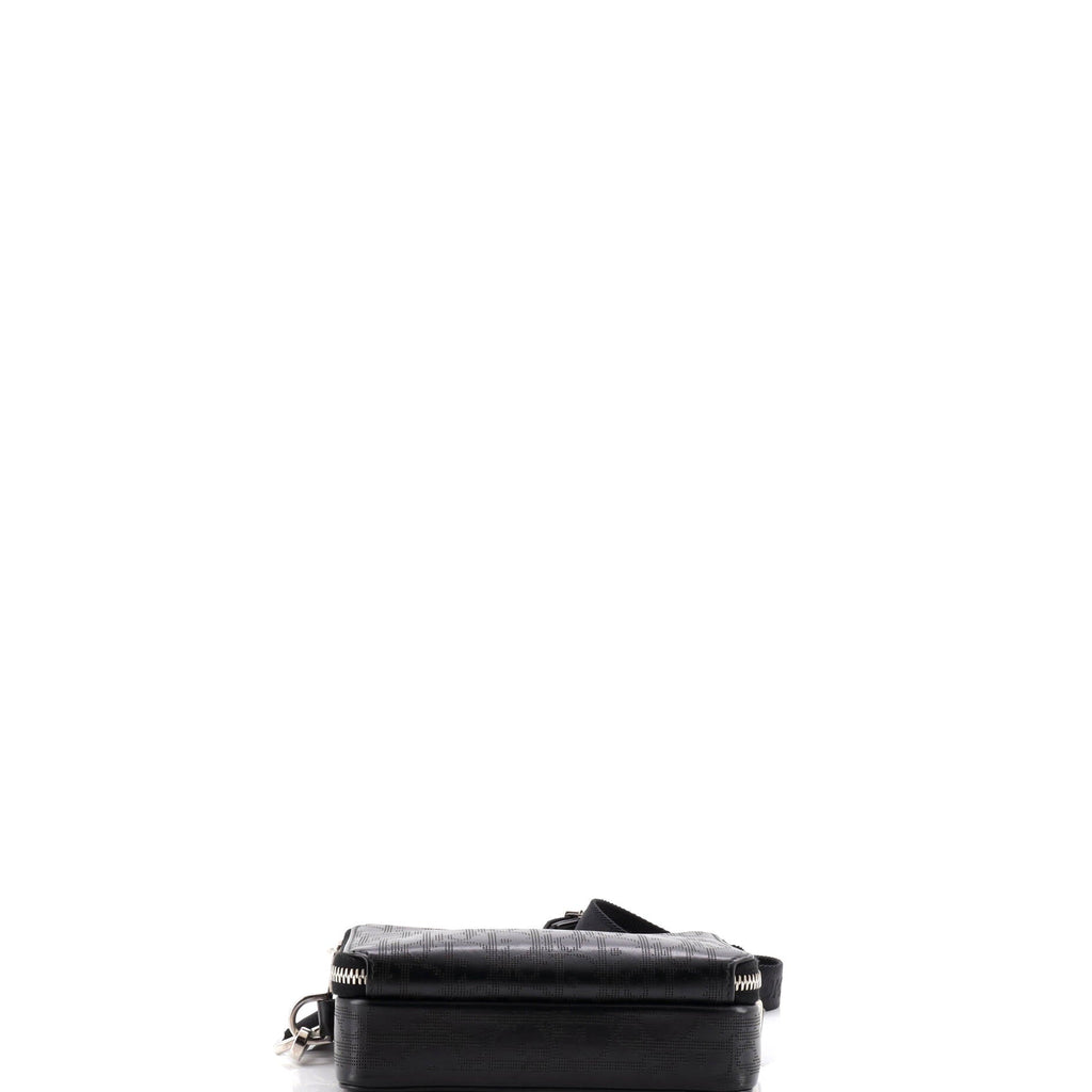 Double Zip Crossbody Pouch Oblique Galaxy Leather