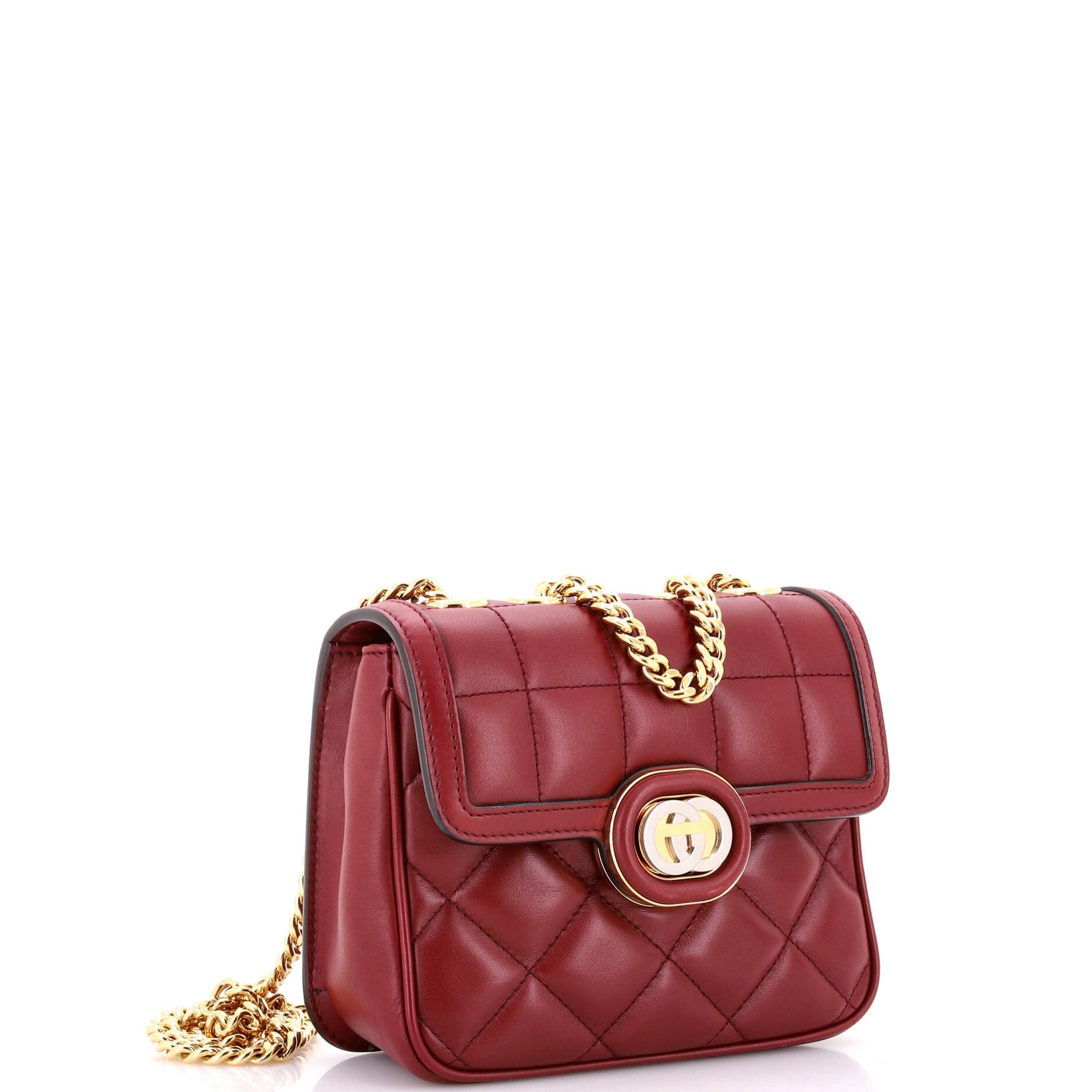 Deco Chain Flap Bag Mixed Matelasse Leather Mini