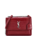 Sunset Crossbody Bag Crocodile Embossed Leather Medium