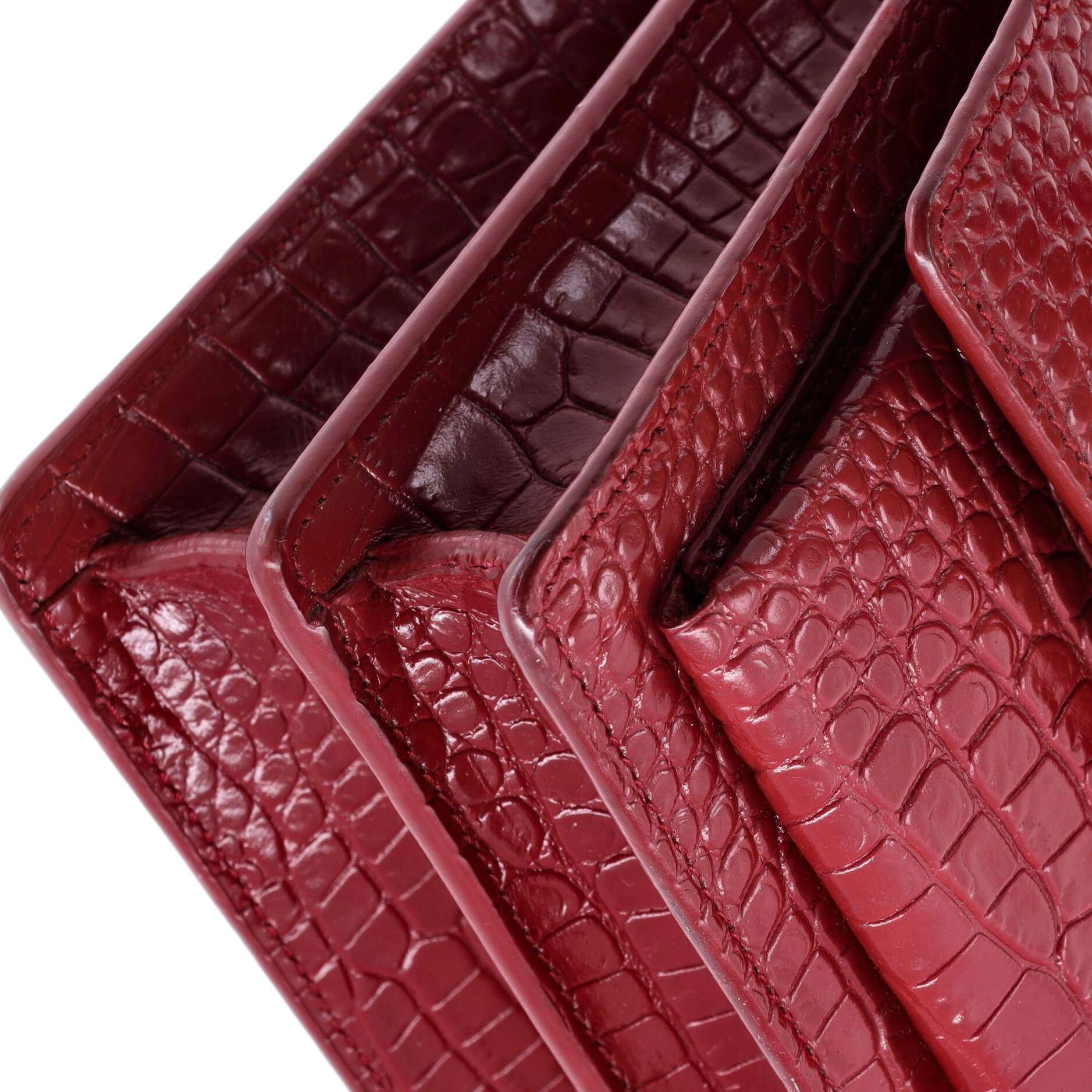 Sunset Crossbody Bag Crocodile Embossed Leather Medium