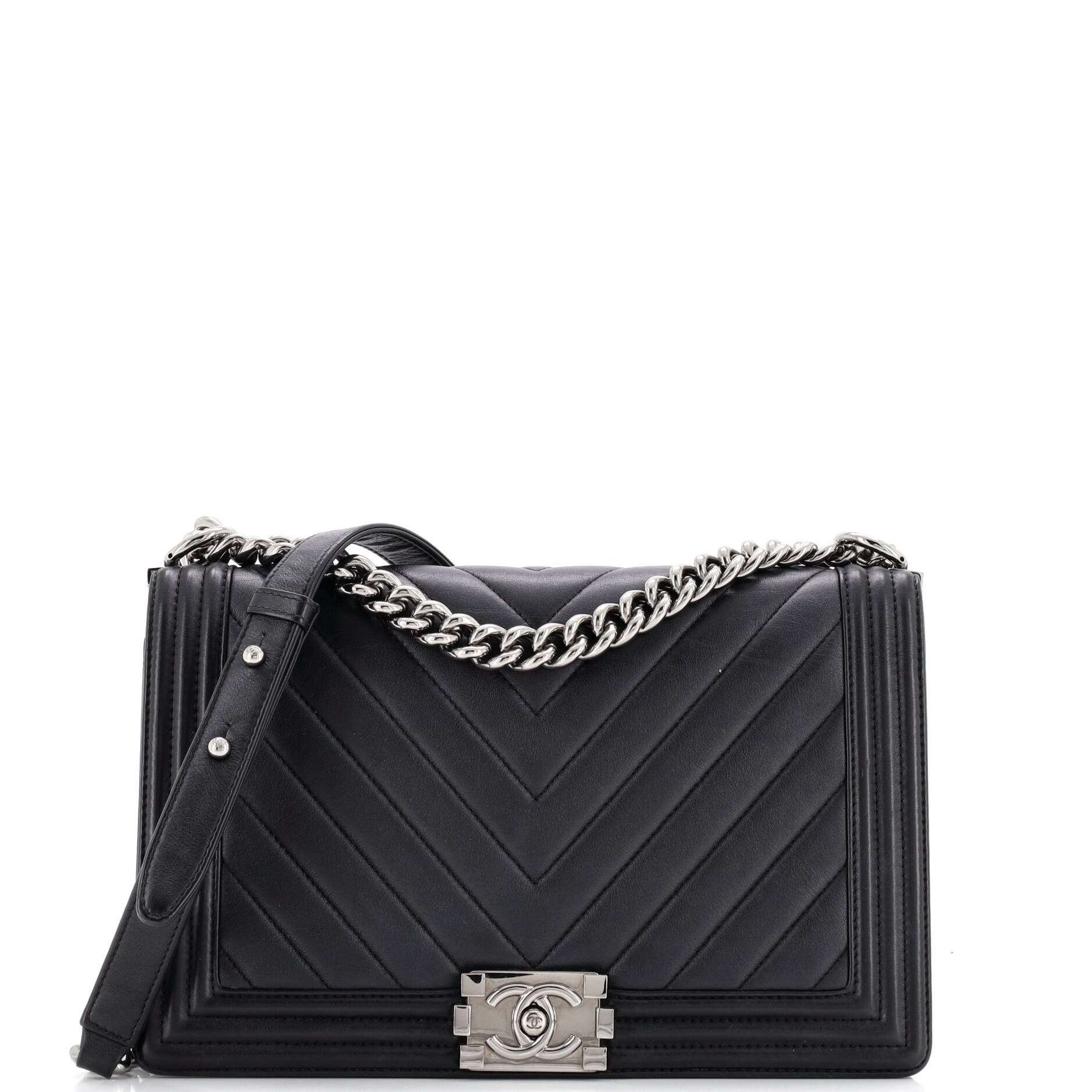 Boy Flap Bag Chevron Calfskin New Medium