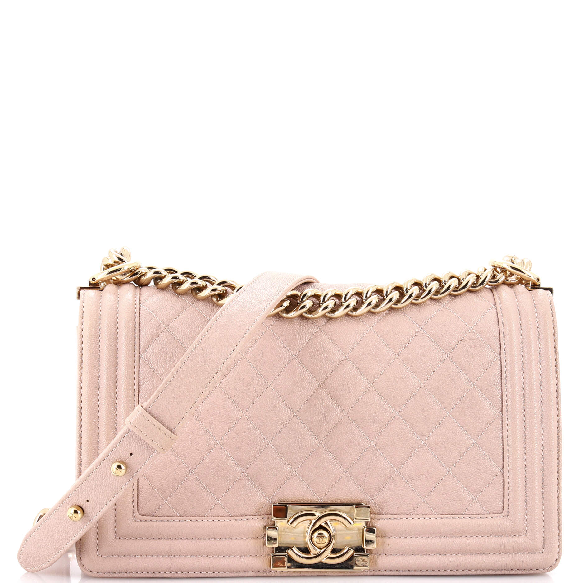 Boy Flap Bag Quilted Caviar Old Medium