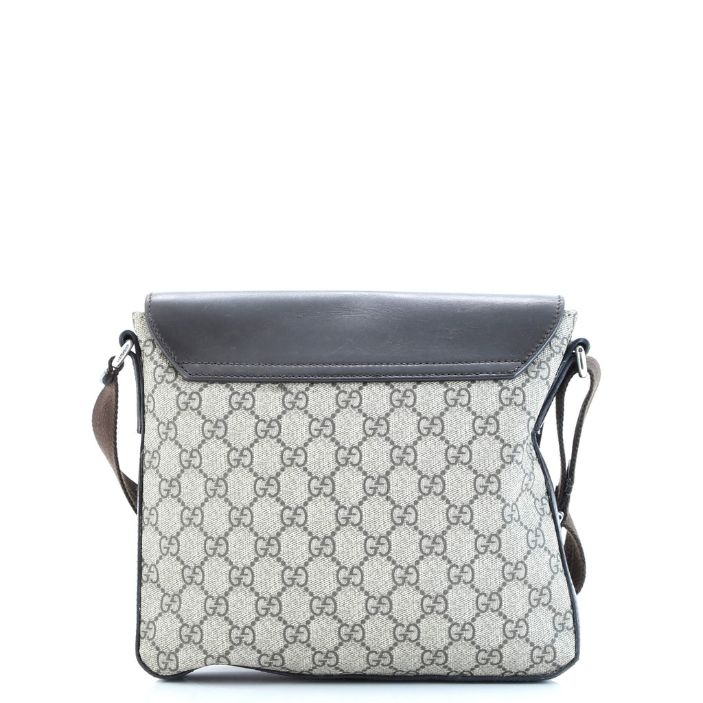 Flap Messenger Bag GG Coated Canvas with Leather Medium