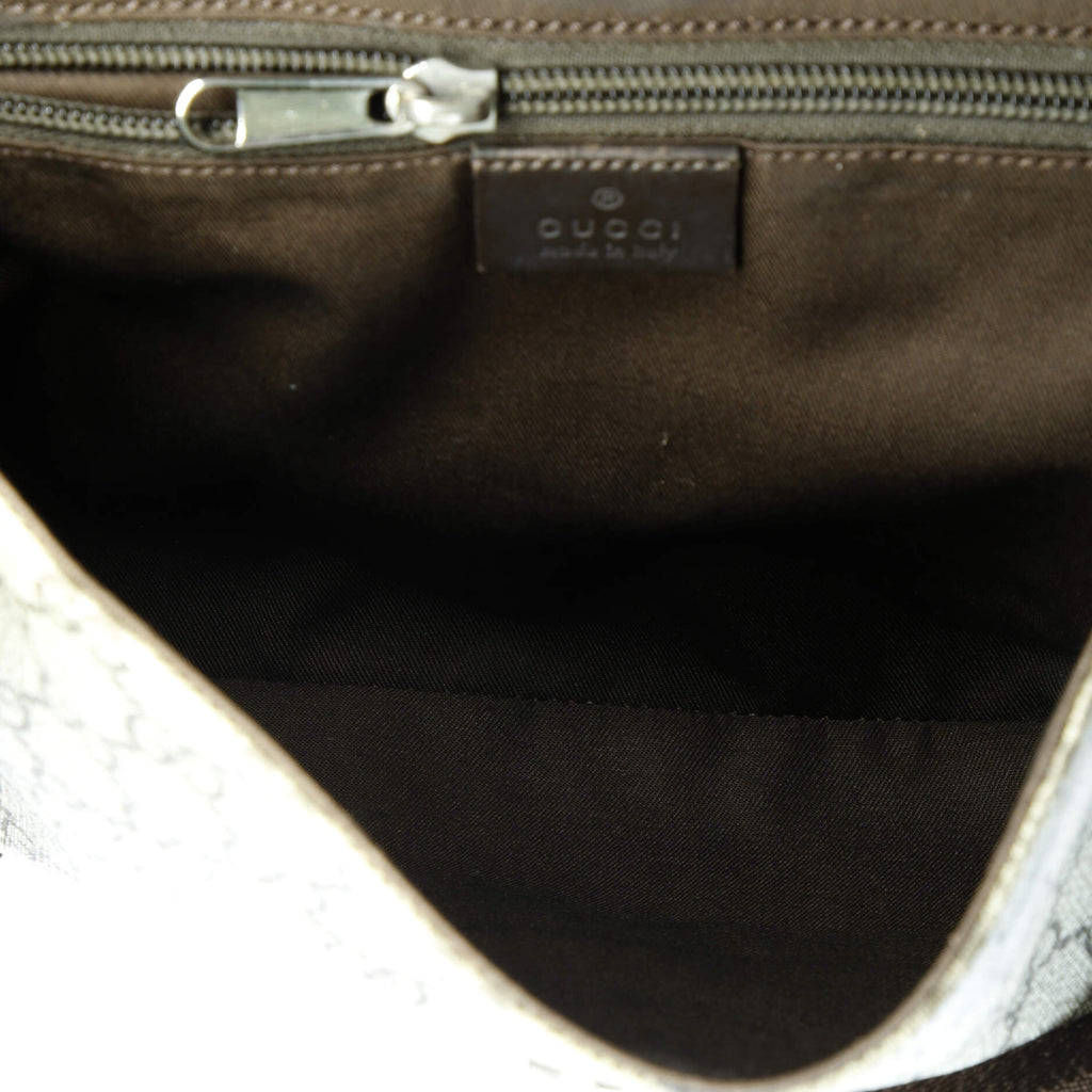 Flap Messenger Bag GG Coated Canvas with Leather Medium